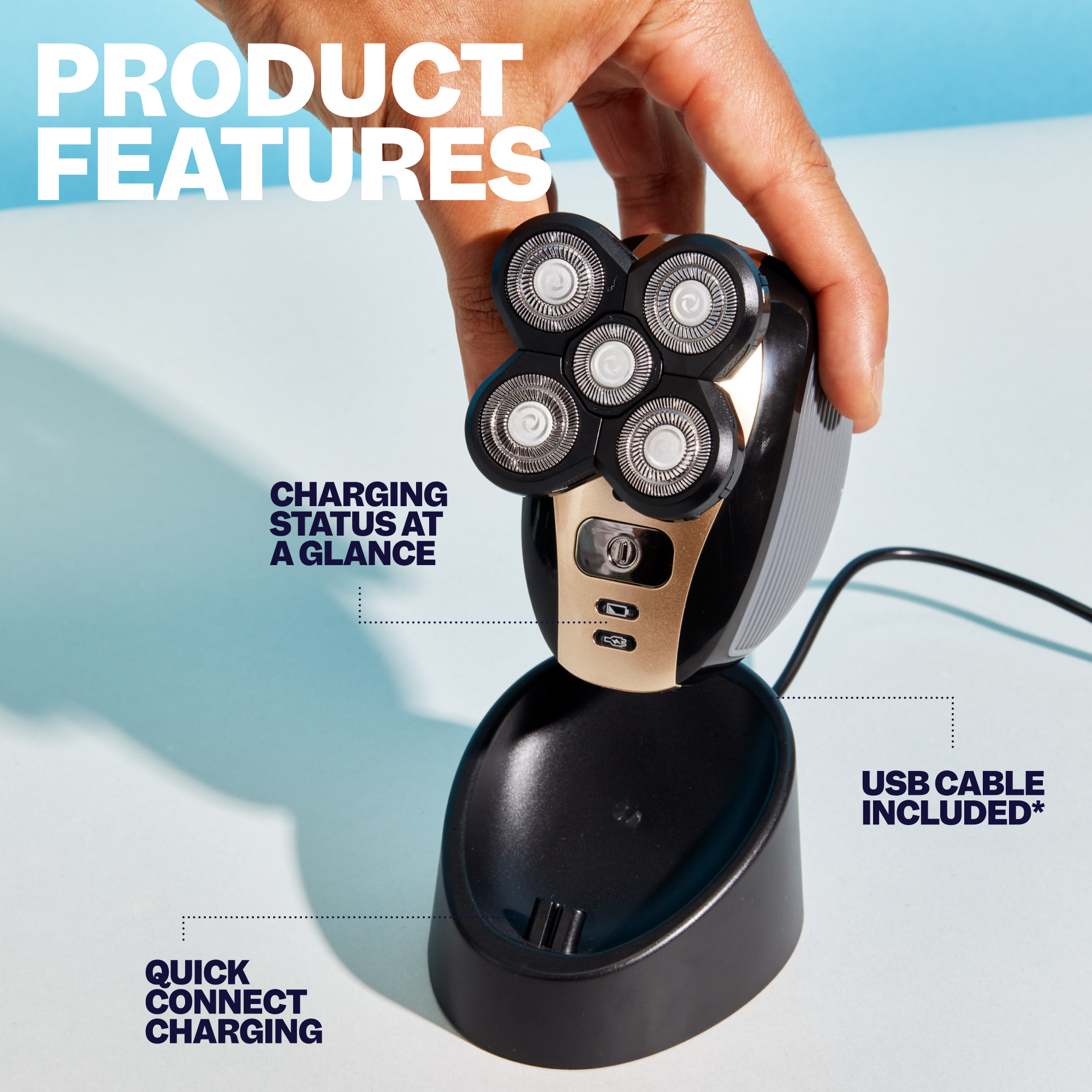 FlexSeries® Electric Razor Charging Dock - Cordless & Compact